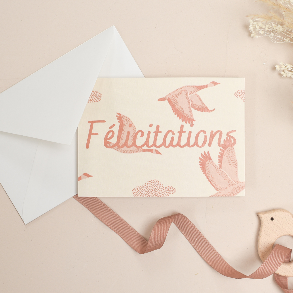 Baubels - Wholesale Thank You Card - Birdy Merci card - made in France3