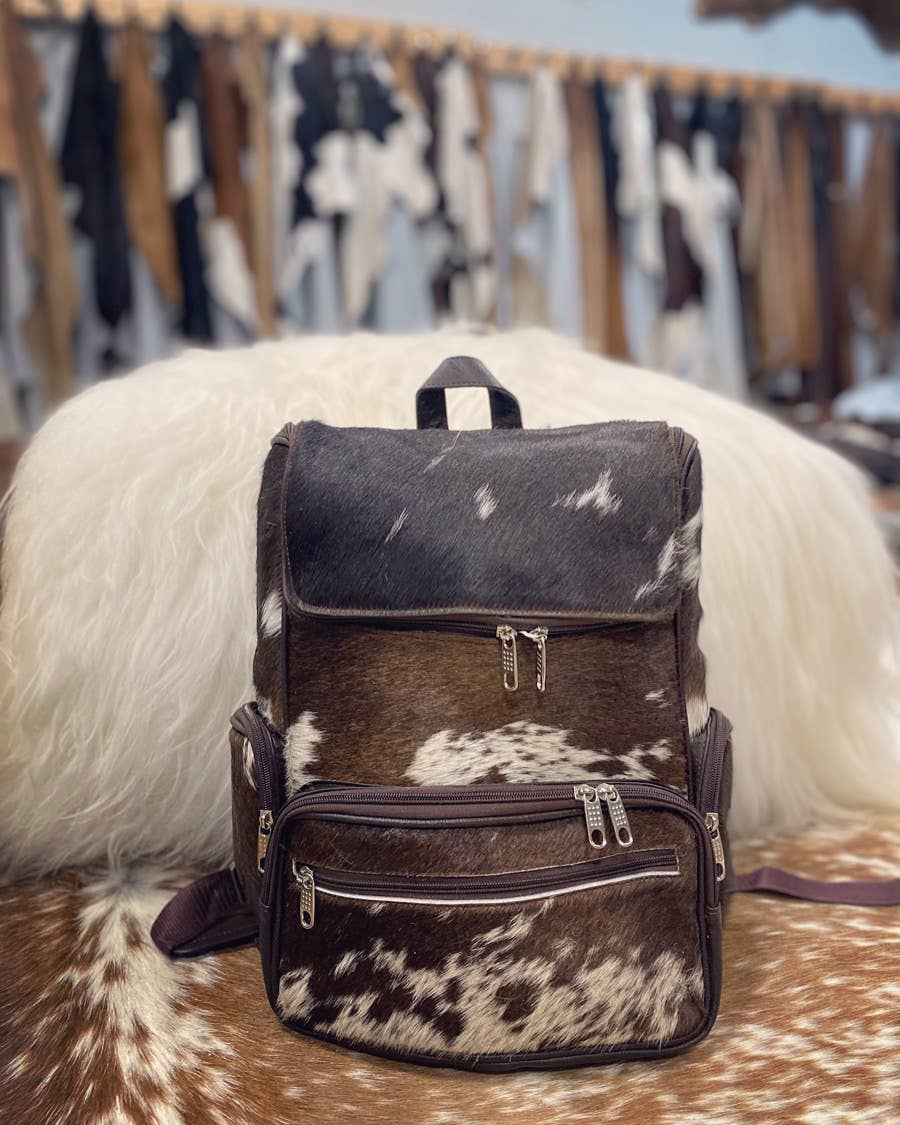 cowhide backpack purse