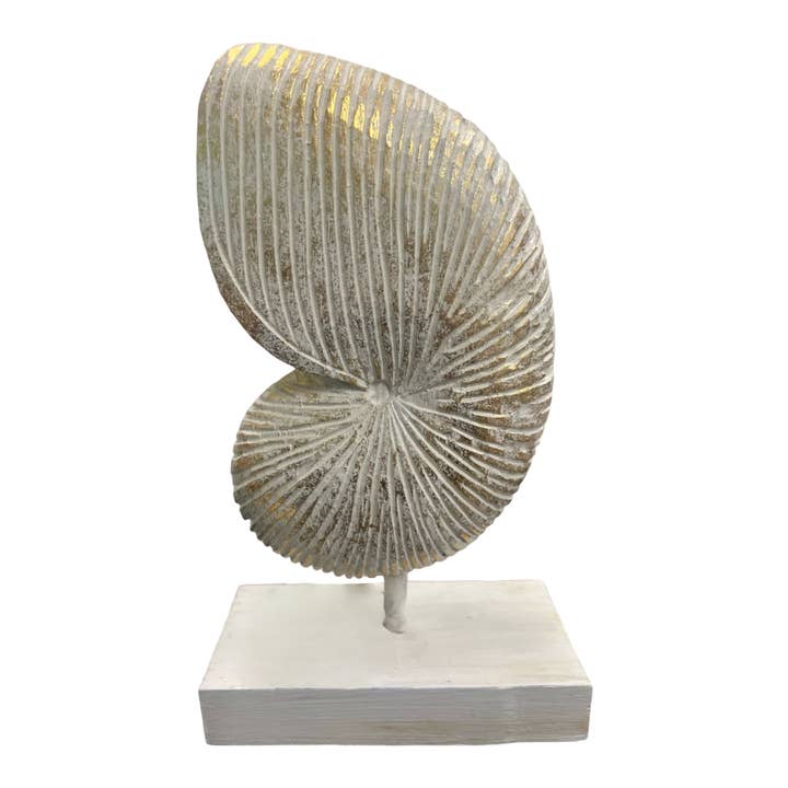Bamboo Source Tropical Decor - Wholesale Decorative Tabletop Object - Wooden Nautilus Statue - Assorted