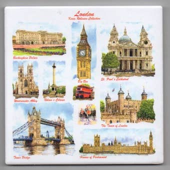 Londres. Suporte cerâmico do potenciômetro do chá/café, imagens de Londres por atacado de Robinson Collection