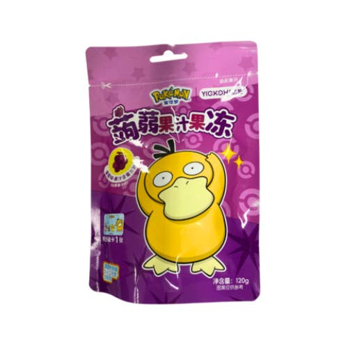Pops Distro Inc – Gomas por atacado – Sumo de Gelatina de Konjac com Uva Yizhi Pokémon (120g) (China) Pack de 6