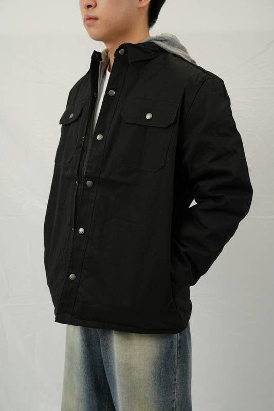 Lime Tree Clothing Inc. - Wholesale Shirt Jacket/Shacket - Men's - Men's Duck Canvas Hooded Shirt Jacket – Stylish & Versatile 4