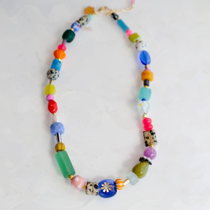 Bright Colorful Beaded Necklace for wholesale by Jill Makes