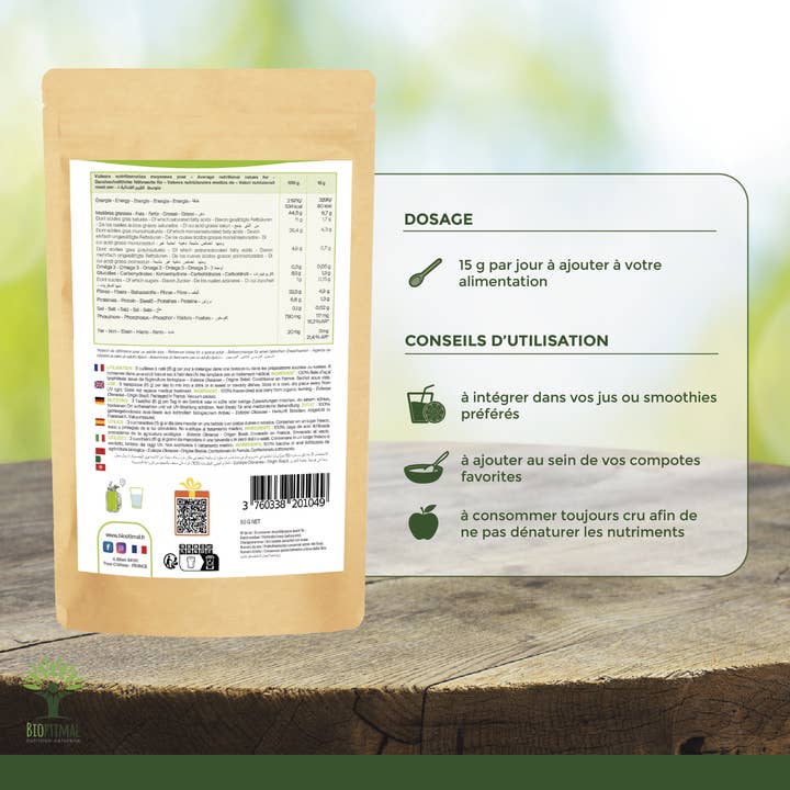 Bioptimal - Wholesale Protein/Superfood Powder - Organic Acai powder - Packaged in France - Vegan