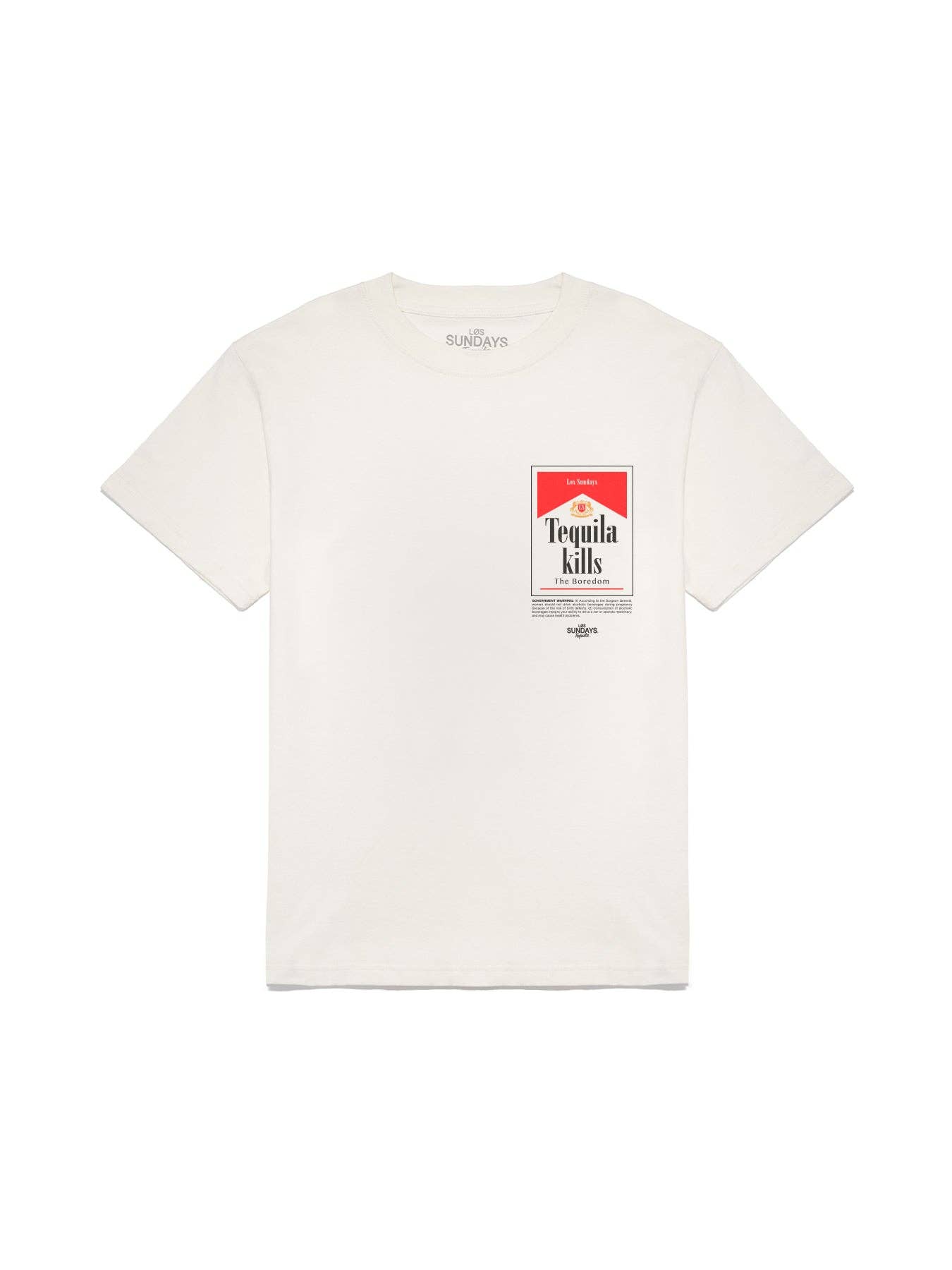 Los Sundays Tequila – Großhandel T-Shirt mit Siebdruck – Unisex – Die Kills Zwei - Blanc White3