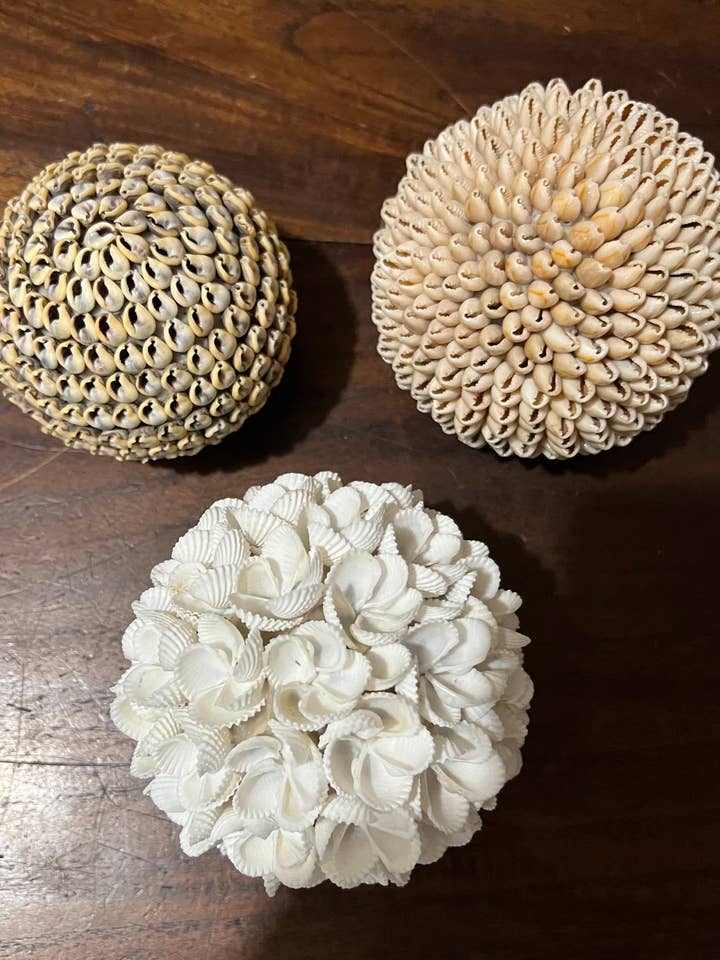 Seashell Ball Decoration - Assorted for wholesale by Bamboo Source Tropical Decor
