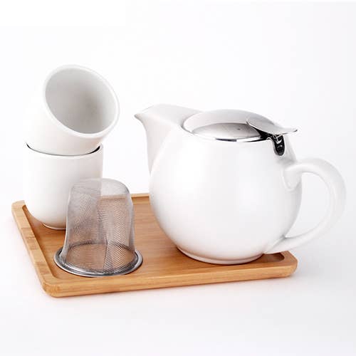 TEA SET – SOLID WHITE MATTE FINISH for wholesale by Fuji Merchandise Corporation