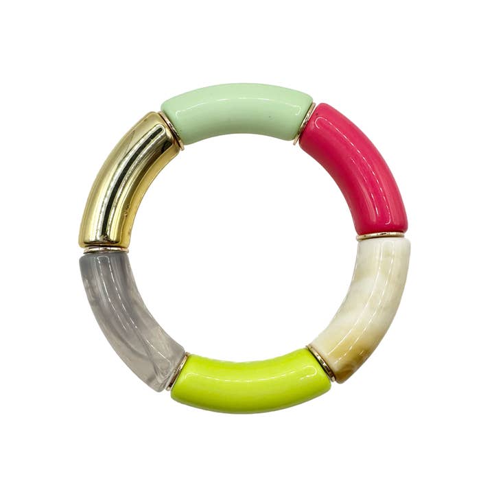 Bracelet en tube acrylique bambou - Multicolore pour la vente par Fornash