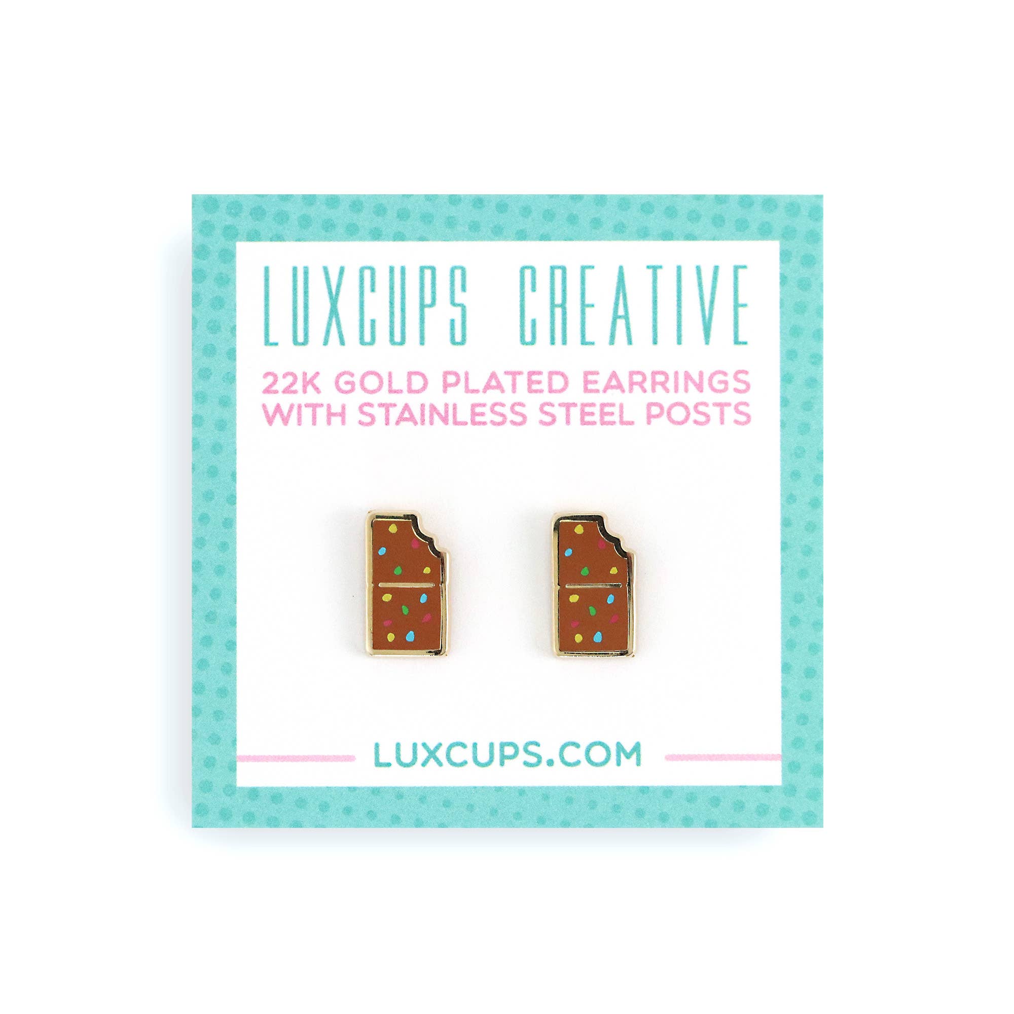 LuxCups Creative - Wholesale Stud/Post Earrings - Cosmic Brownie Earrings1