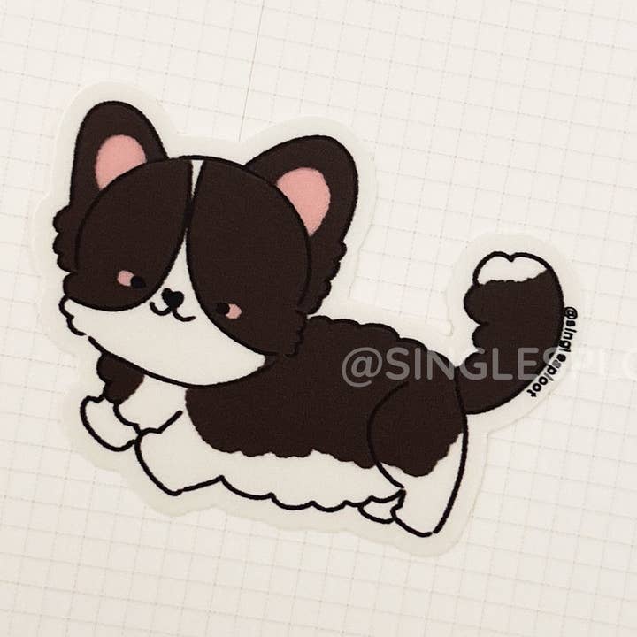 Choklad Cardigan Corgi Klistermärke för wholesale av Single Sploot