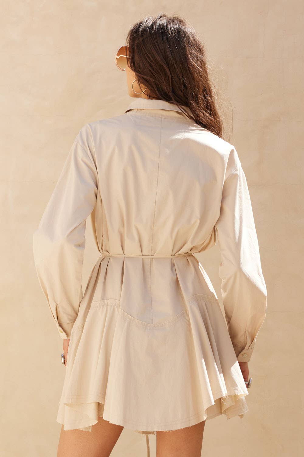 Promesa USA - Wholesale Romper - Women's - Solid Button-Up Belted Handkerchief Shirt Romper11