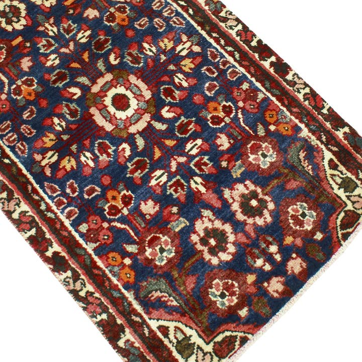 Noori Rug - Wholesale Area Rug - Fine VTG Caleb Navy/Ivory Runner, 2'0" x 9'4"2