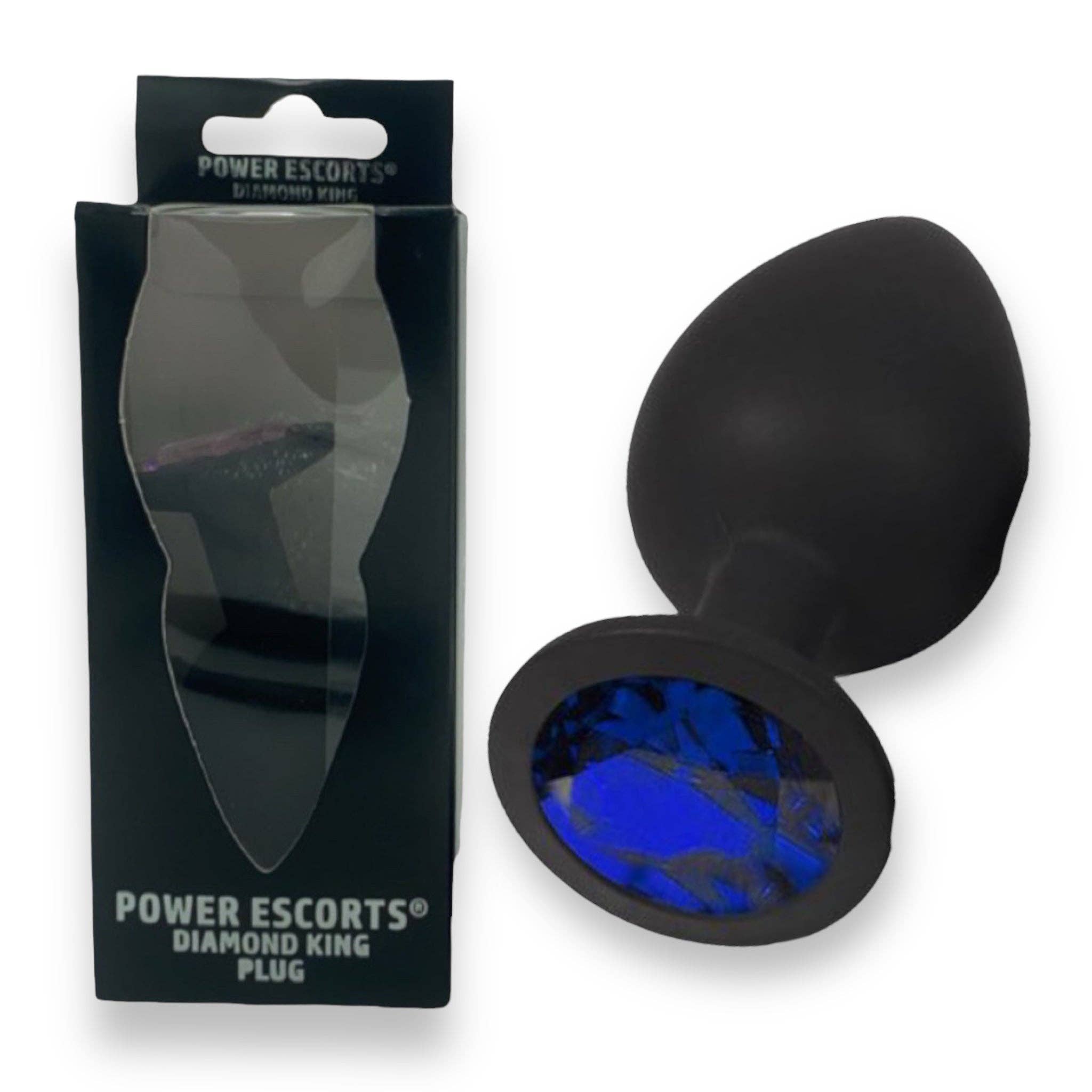 Kinky Pleasure - Wholesale Sex Toy - Power Escorts - BR135 - Diamond King - Silicone Butt Plug - Black - 6 Colors - 3 Sizes15