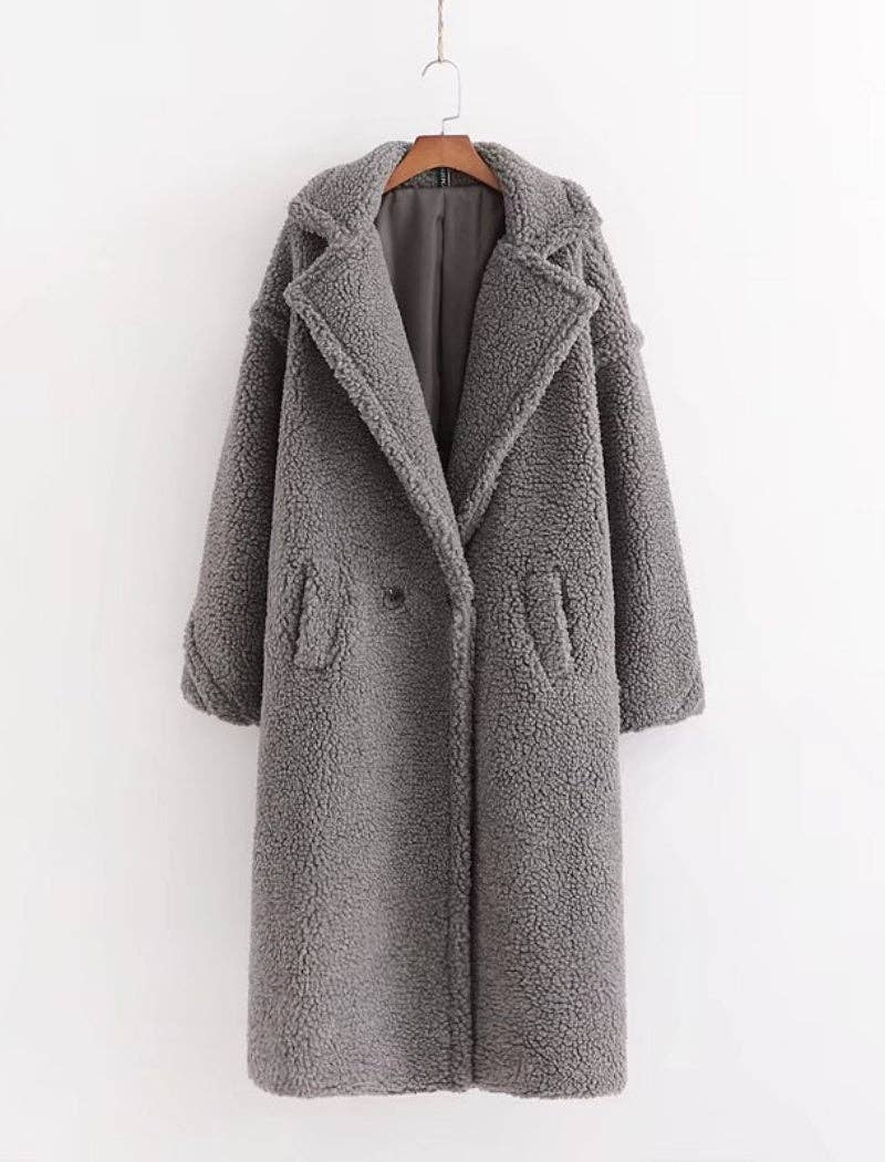 safistyle - Wholesale Fur/Faux Fur Coat - Women's - Teddy Coat with Notched Lapels2
