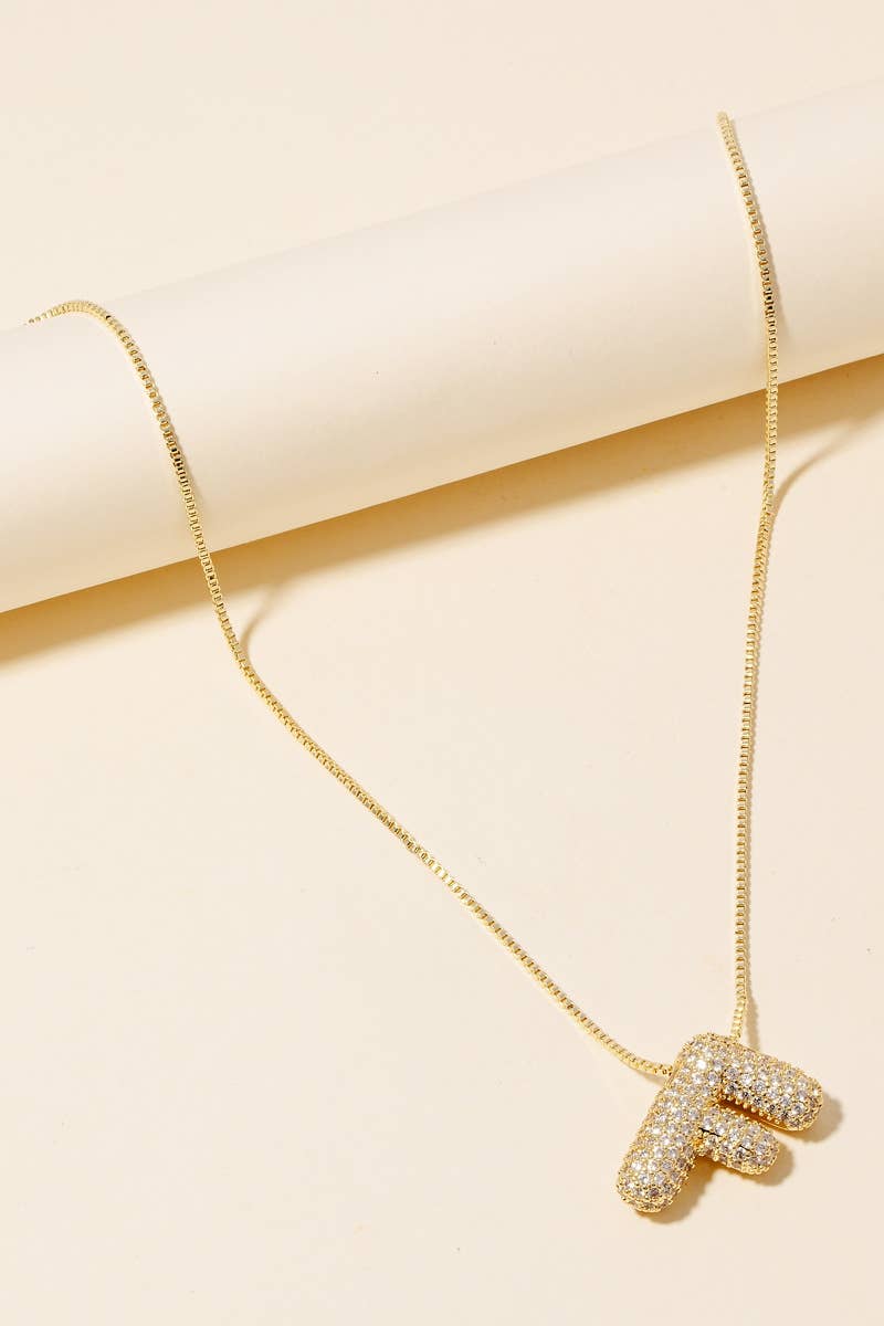 Anarchy Street - Vendita all'ingrosso Collana con ciondolo/pendaglio - Collana con pendente iniziale Pave Bubble7