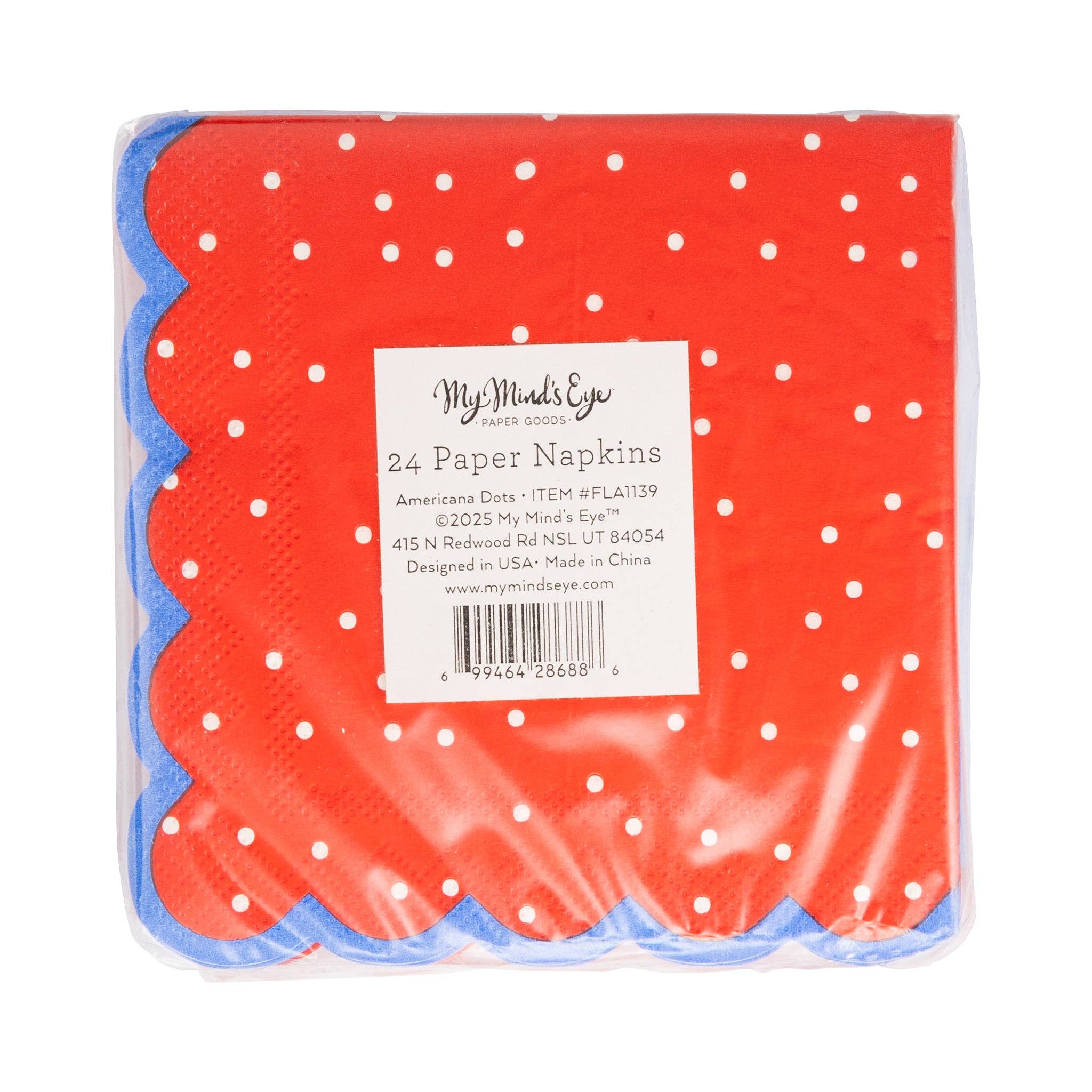 My Mind’s Eye - Wholesale Disposable Napkin - FLA1138 - Americana Polka Dot Cocktail Napkin Set5
