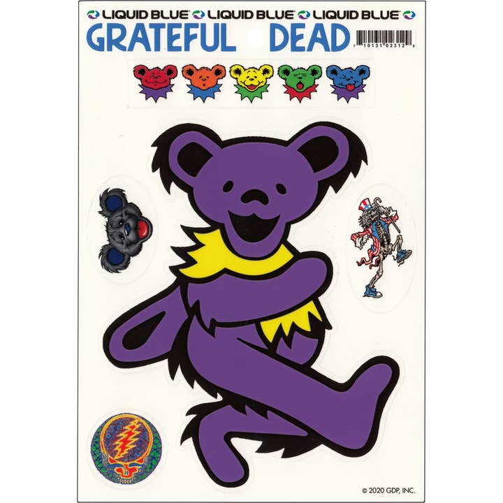 Stickerpack - Grateful Dead - Lila Jerry Bär - Set aus 5 für den Großhandel von Square Deal Recordings & Supplies