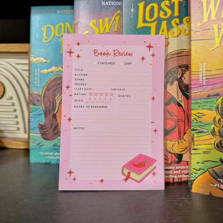 Between The Ink - Wholesale Notepad - Stamps - 4x6 Book Review Notepad