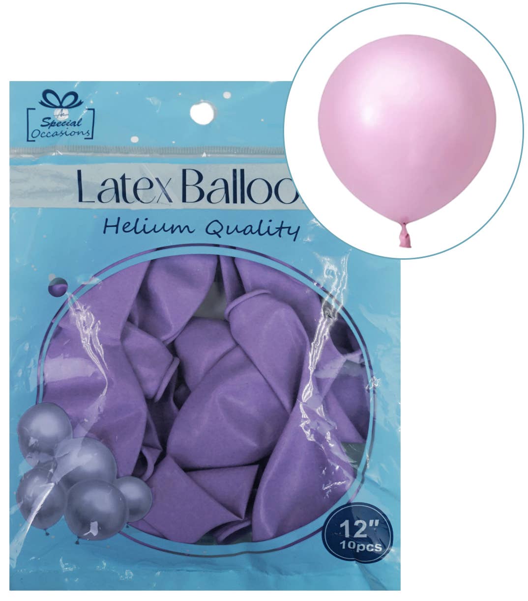 Angels Craft - Wholesale Balloon - Lavender Latex Party Balloon, 12in, 10ct