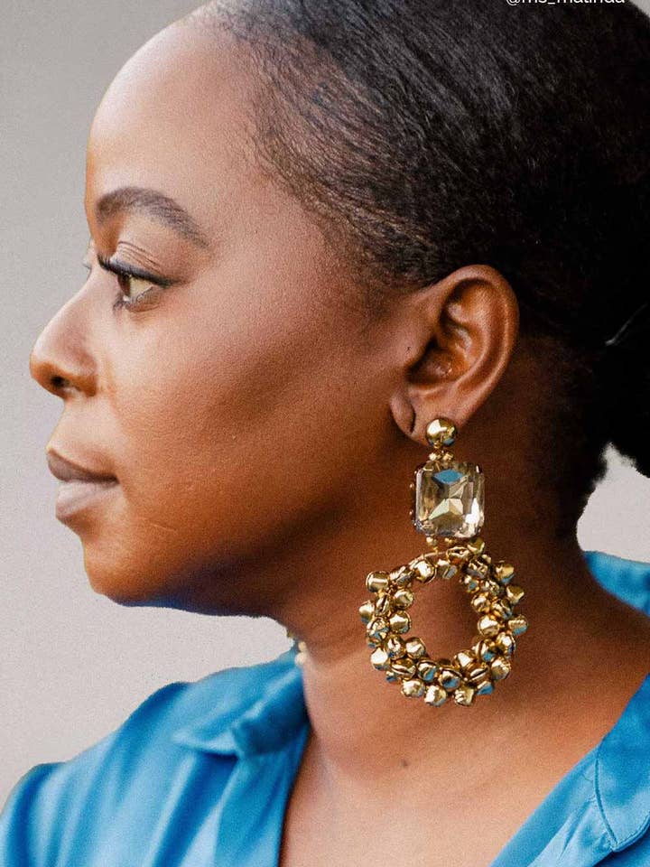 Gold Ghungroo Bali Earrings for wholesale by Maujh