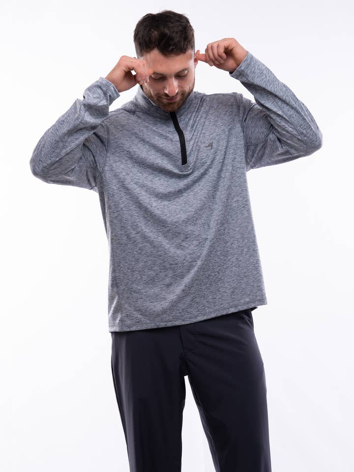 Quarter Zip - Vintage Indigo for wholesale by American Fit