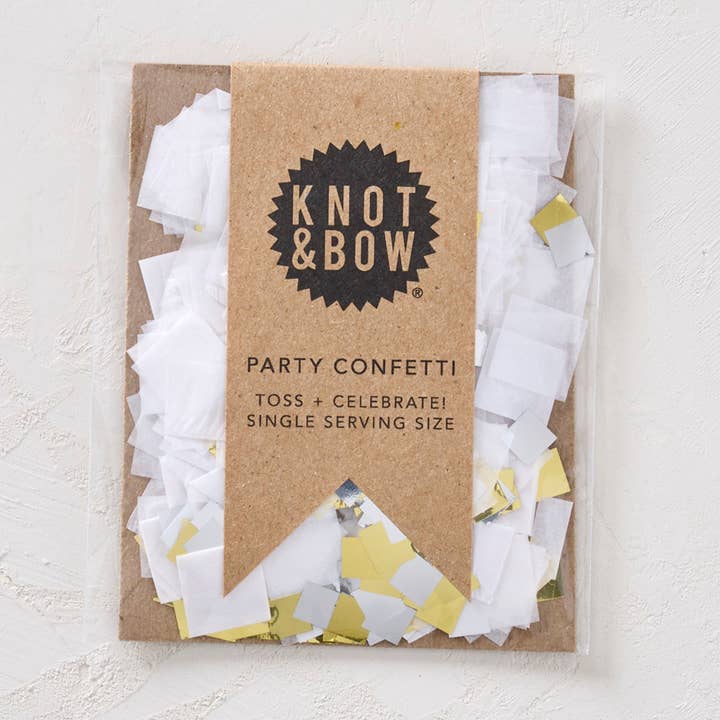 Knot & Bow - Wholesale Confetti - White Metallic Single Serving Size™ Confetti0