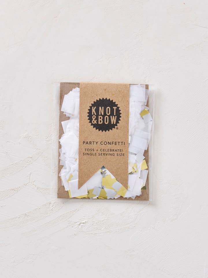 Vit metallisk Single Servering Storlek™ Konfetti för wholesale av Knot & Bow