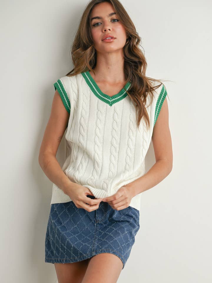 BUTTERMELON - Wholesale Sweater Vest - Women's - Knitted Sweater Vest - BMW7708