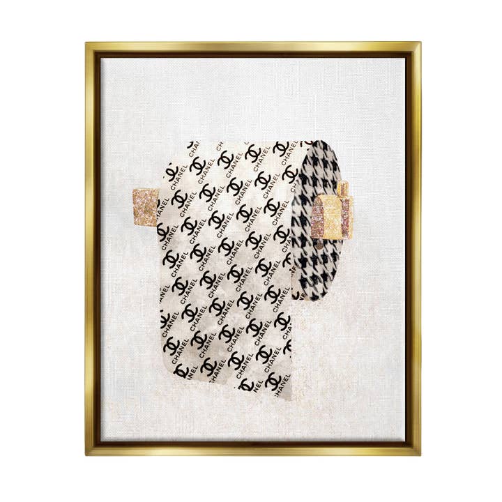Stupell Industries - Wholesale Art Print - Fashion Forward Toilet Paper Designer Detail Floating Framed