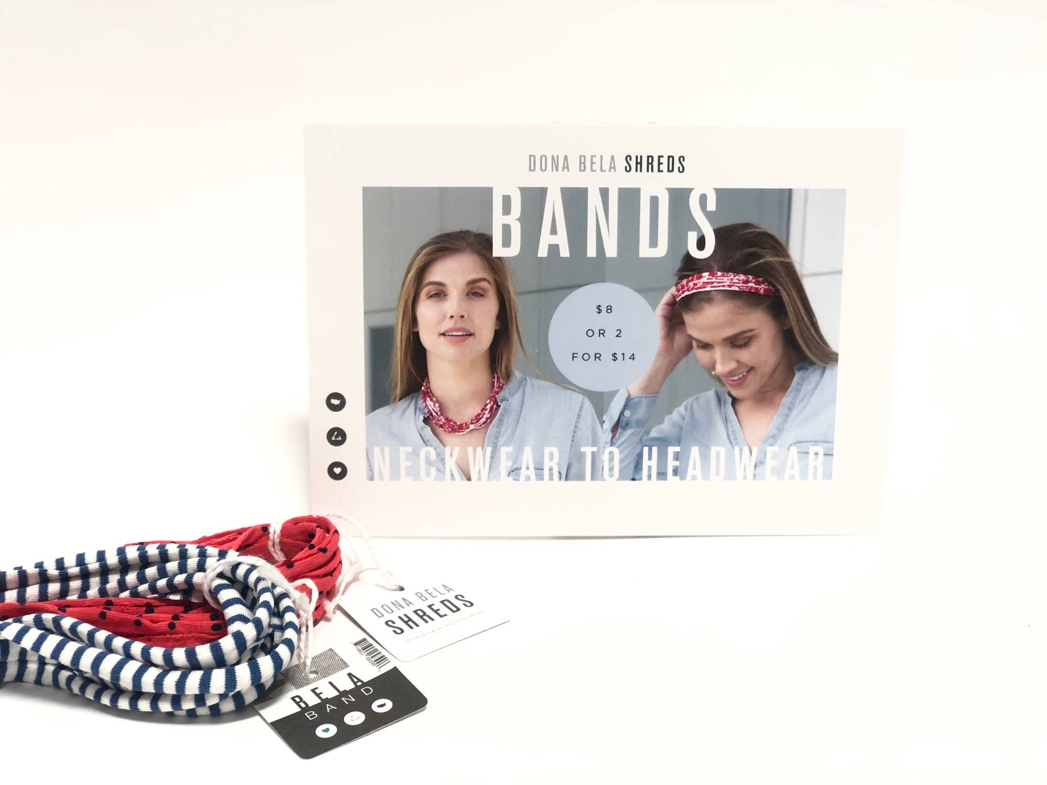 Shreds + rerope – Engroshandel Forhandlerdisplay – Bela Band Headband Retail Display - Inkluderer Produkt7