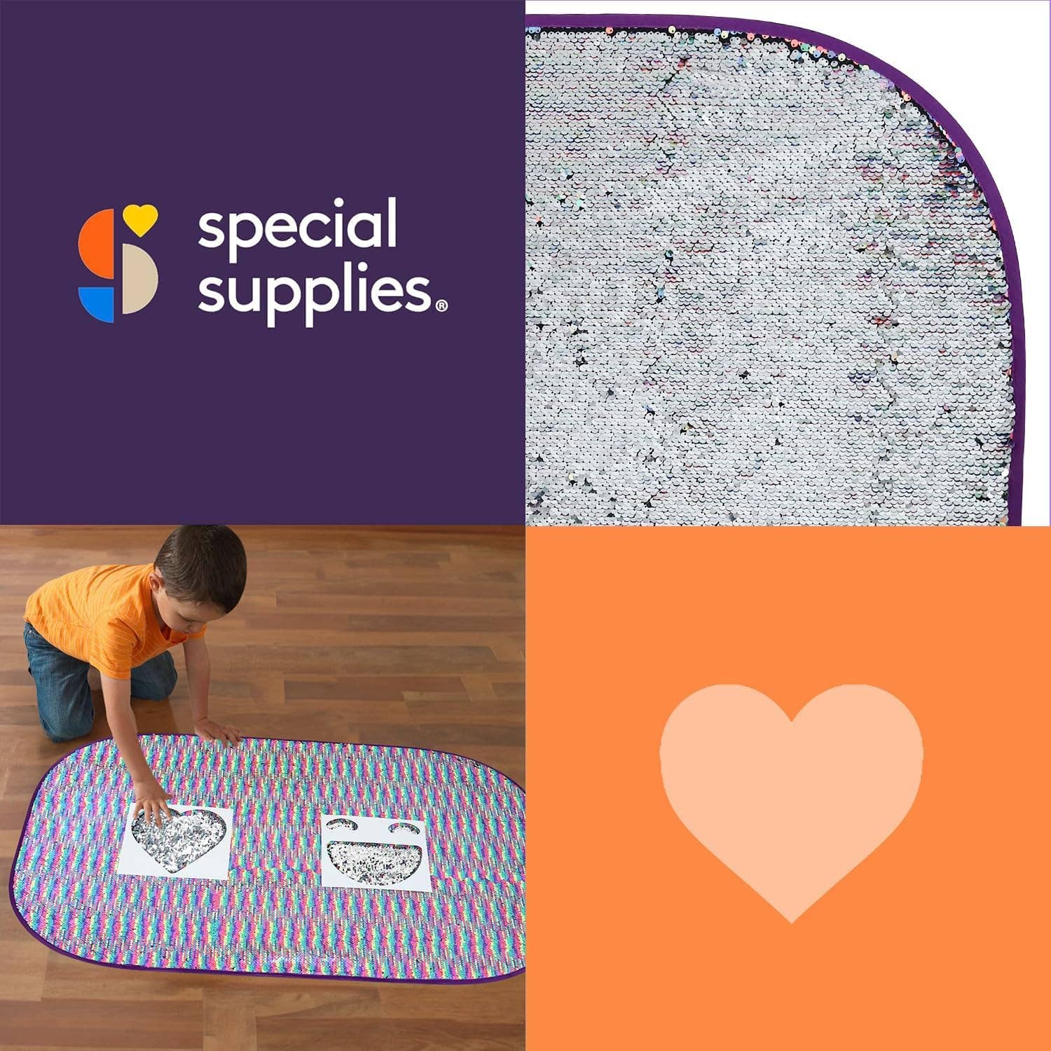 Special Supplies - Wholesale Wall Decor - Kids & Baby - Sequin Fabric Sensory Wall, 39” x 26”, Large Fabric Panel with Colorful Flip Sequined Tactile Stimulation for Kids or Adults, Calming and Stimulating Early Learning Play7