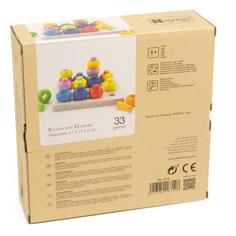 TOYS SERVICE, SL. -ANDREU TOYS- – wholesale Träleksak - Barn – Staplingspärlor i 8 färger, 32 delar13