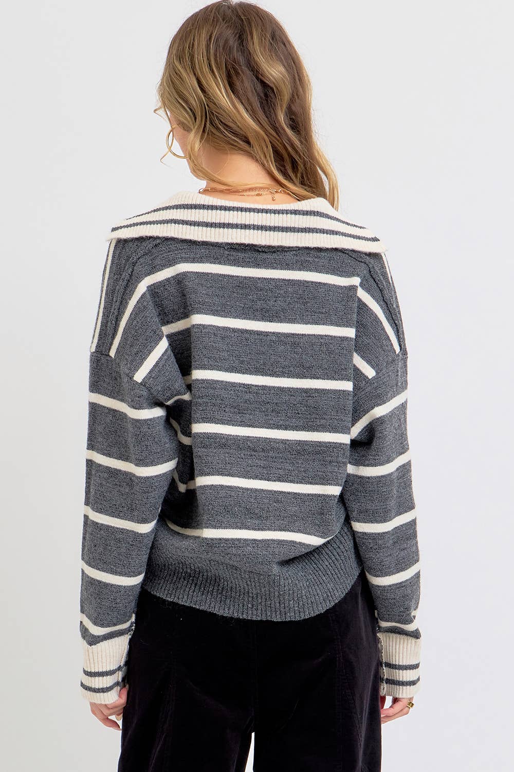 Sweet Lovely by Jen - Wholesale Knit Sweater - Women's - STRIPED EVERYDAY  KNIT SWEATER35