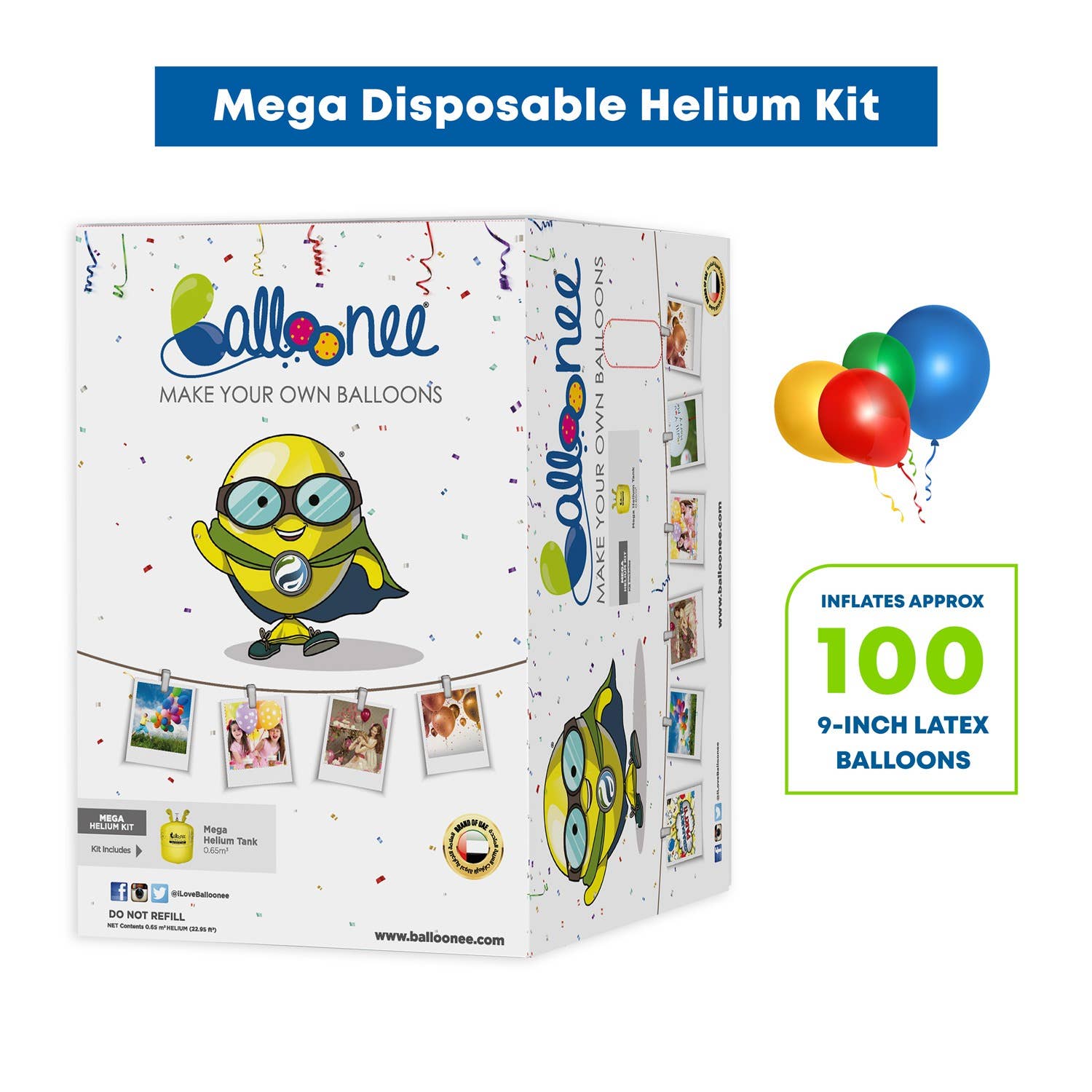 Balloonee - Wholesale Balloon - Balloonee Mega Disposable Helium Party Kit1