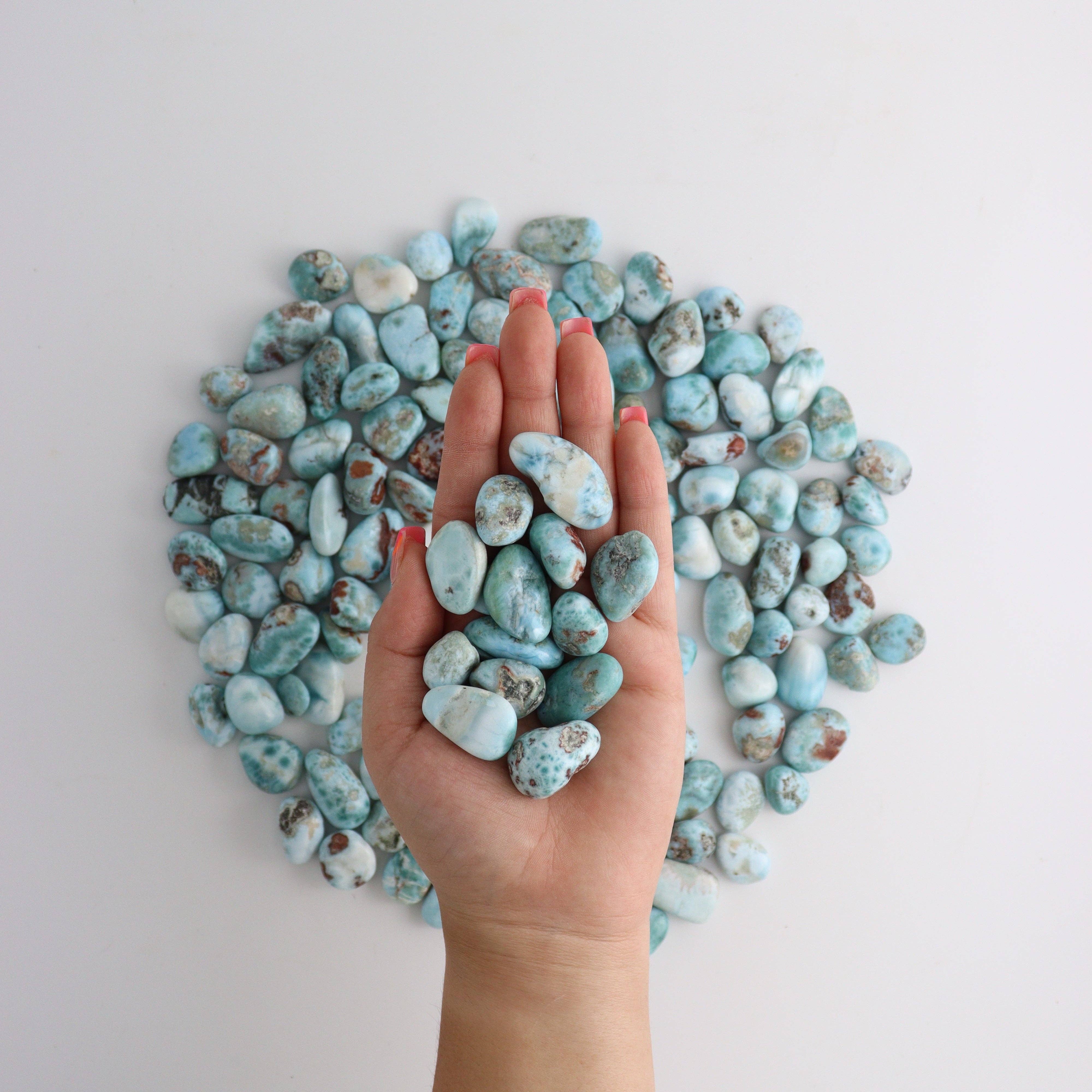 Mi Esperanza Minerals - Wholesale Spiritual Stone/Crystal - 1 Kg Larimar Tumbles2