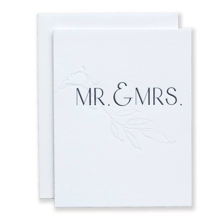 Michelle Renee Co. - Vendita all'ingrosso Partecipazioni di nozze - Carta Letterpress Mr. & Mrs.