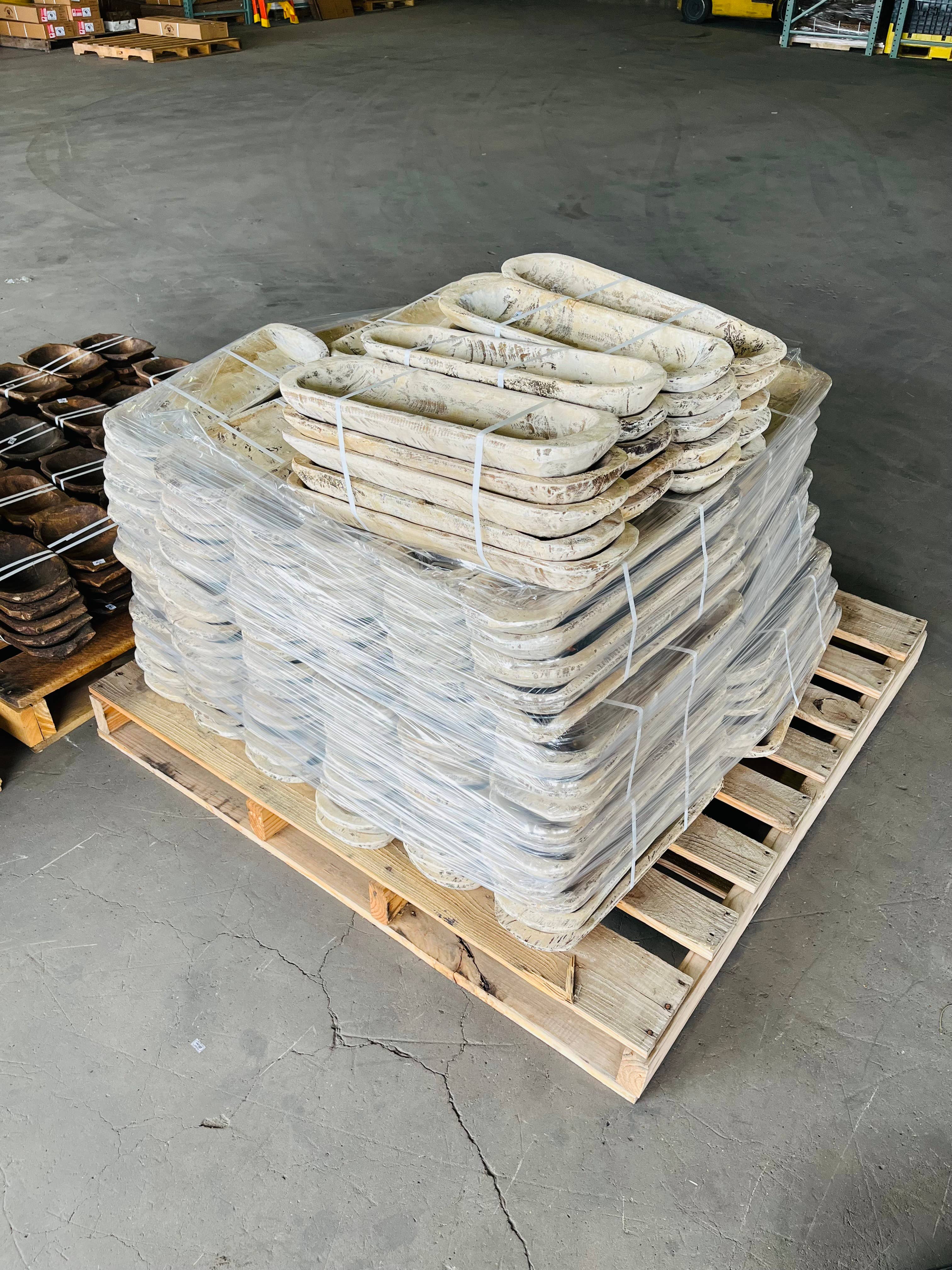 Rustic Farm - Wholesale Candle Holder - Antique White Small Bread Dough Bowl2