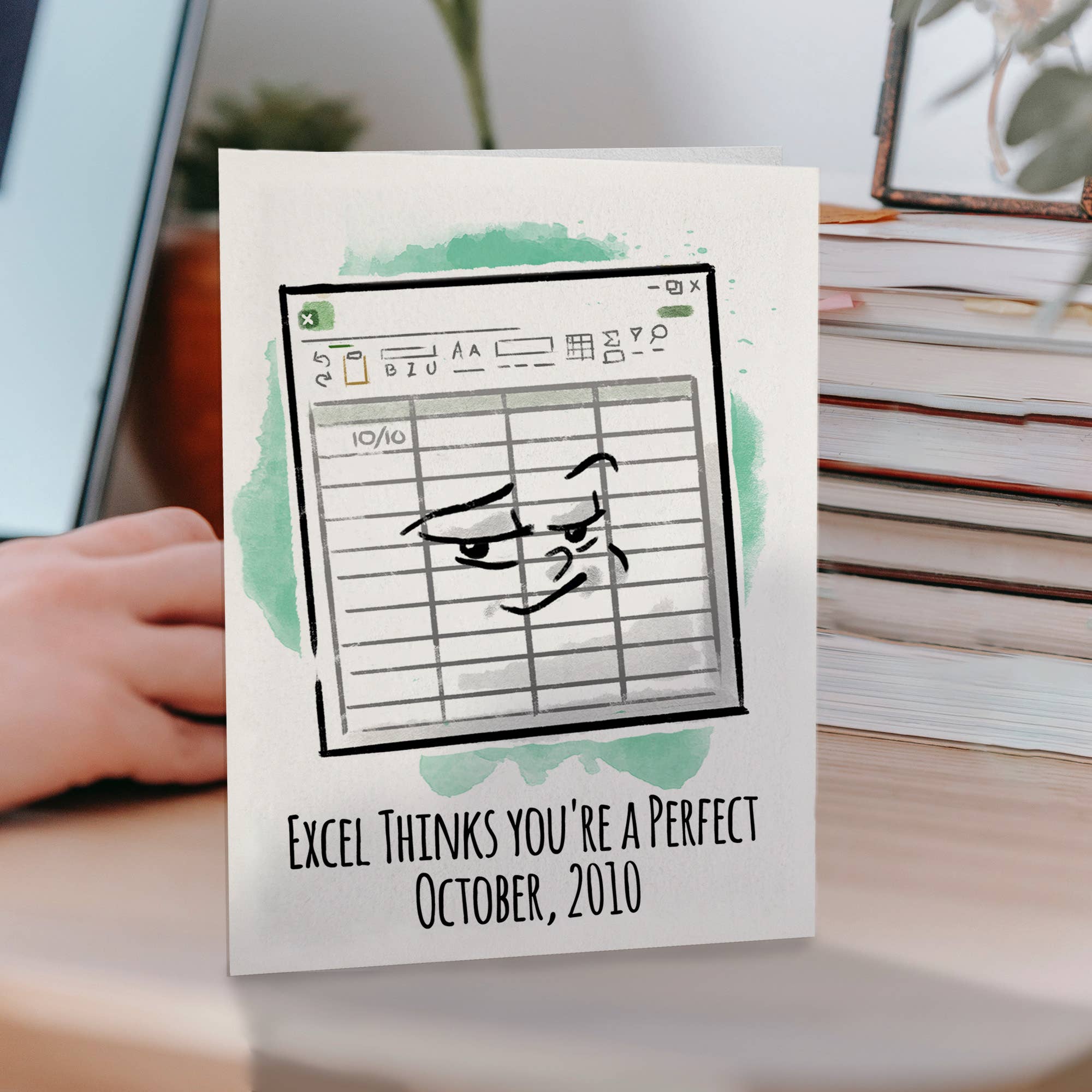 Aaron Millard Illustration - Wholesale Vriendschapskaartje - „Perfect Oct 2010" - Grappige vriendschapskaart voor koppels op kantoor1