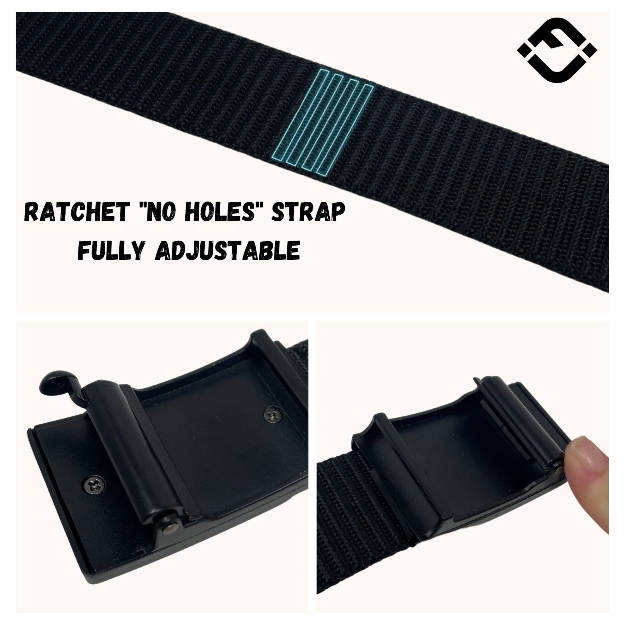 Funky Junque – wholesale Belt – Unisex – Nylon Ratchet Belt - Black1