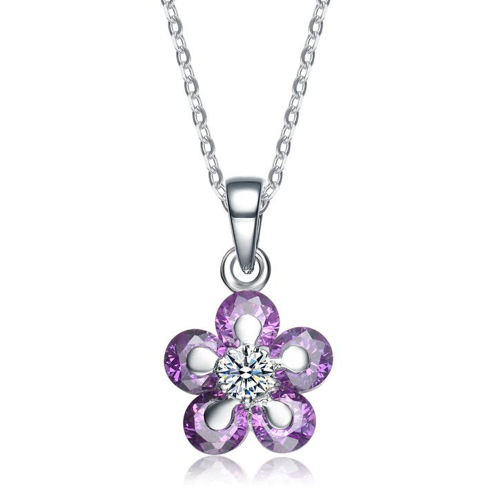 COLGANTE FLOR AMATISTA REDONDA (1013-A) para venta al por mayor de Genevive