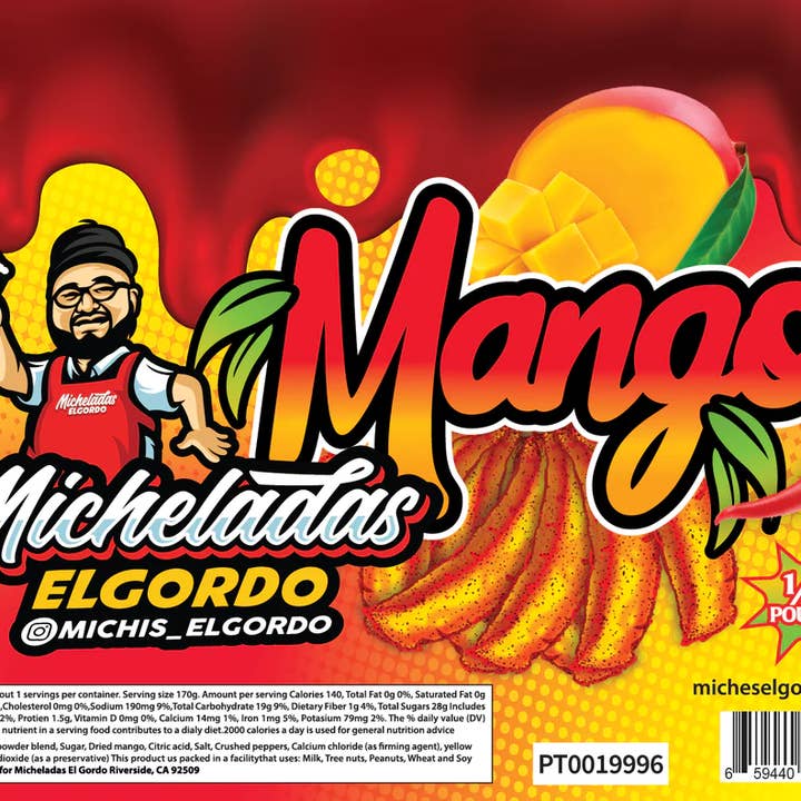 Cow Crack Wholesale - Wholesale Dried/Dehydrated Fruit - Micheladas El Gordo Spicy Mango Fruit 6 OZ