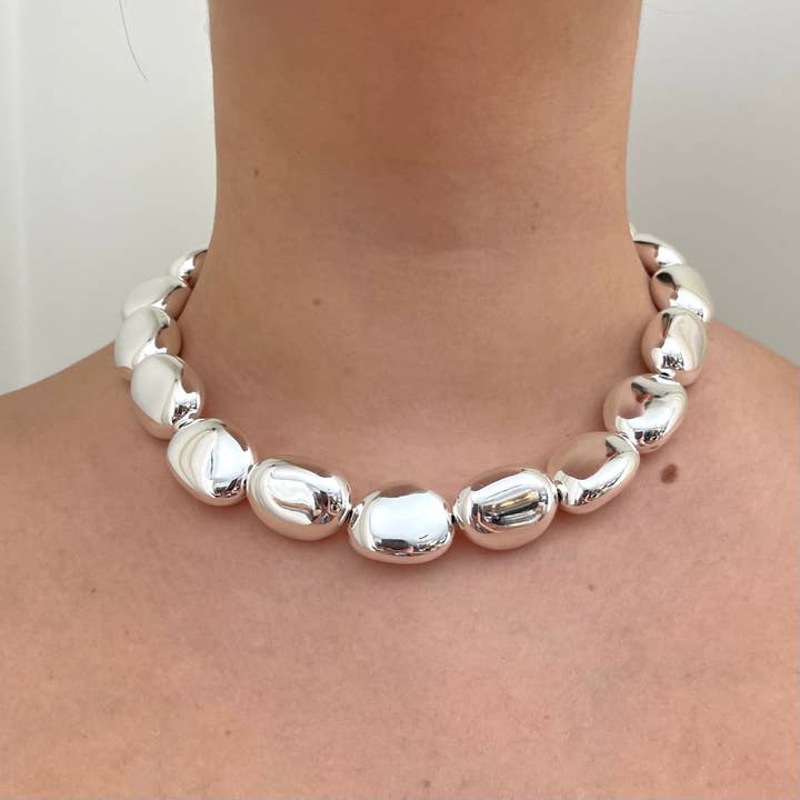 Silver Bean Necklace for wholesale by The Sage Vintage
