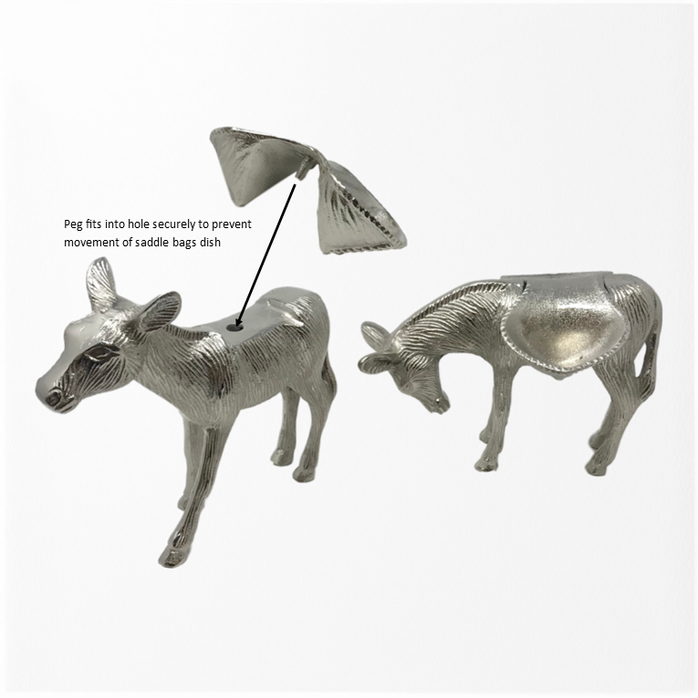 Wilco Home – wholesale Decorative plate/dish/bowl – Set/2 Donkey Figures with Side Saddle Serving Dishes3