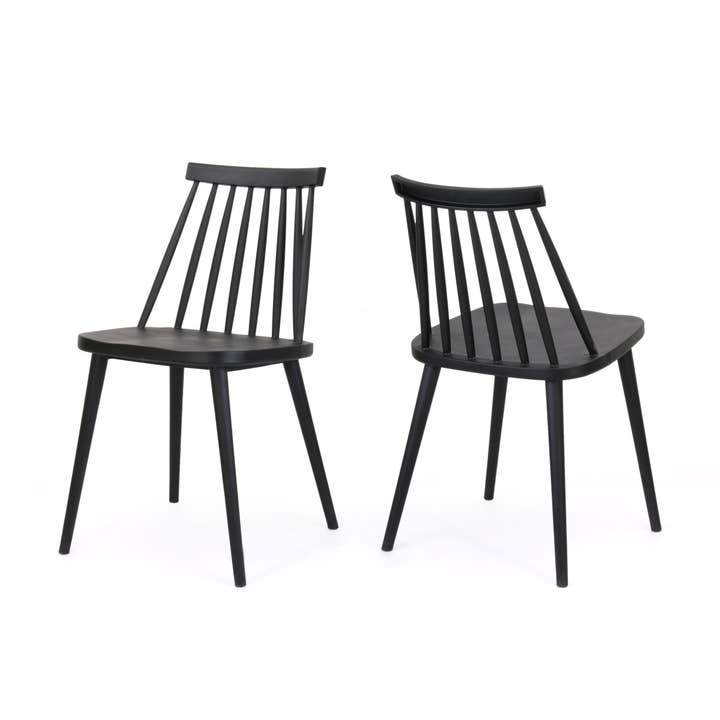 Farmhouse Spindle Back Dining Chairs, Set of 2, Black for wholesale on Faire
