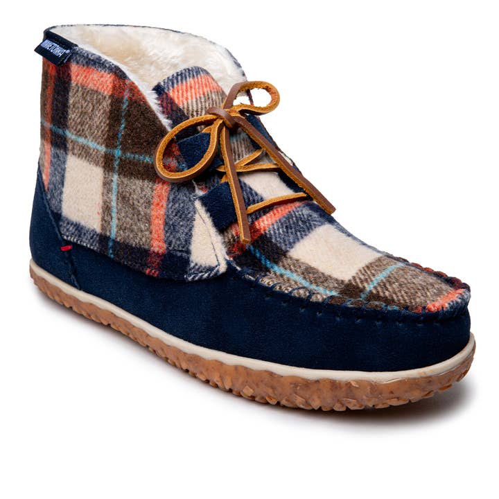 Women's Torrey Cozy Faux Fur Lined Lace-up Slipper Booties for wholesale by Minnetonka