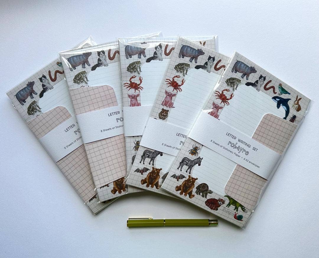 Robayre - Wholesale Stationery/Notecard Set - Animal Illustration Stationery Letter Paper and Envelope Set1