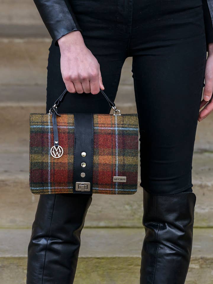 Fiona 321 Damen-Shopper aus 100 % Wolle und PU-Leder für den Großhandel von Mucros Weavers