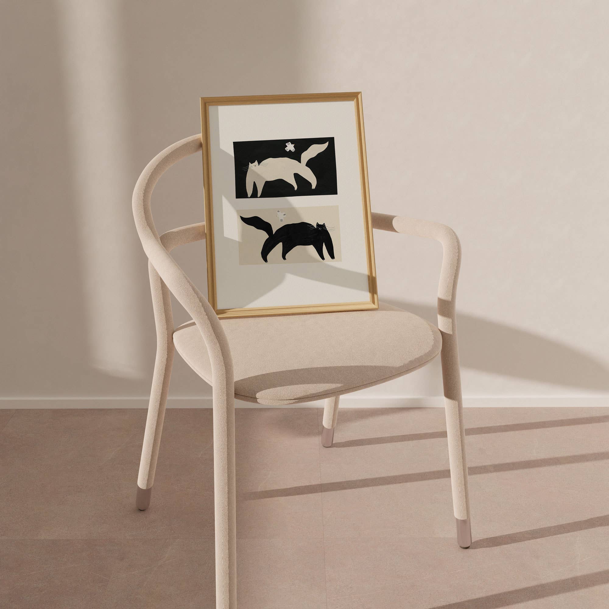 Little Black Cat Illustrated Goods – Engroshandel Kunsttryk – Negativ/Positive Katte Kunsttryk | Monokrom vægkunst2