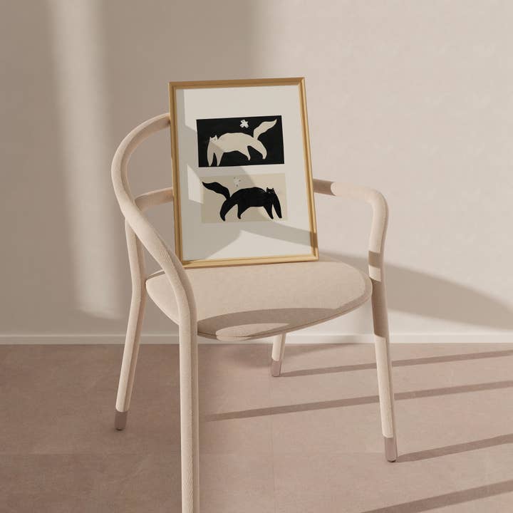Little Black Cat Illustrated Goods - Wholesale Kunstprint - Kunstdruk met negatief/positieve katten | Monochrome wanddecoratie3