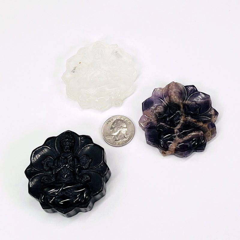 Rock Paradise – Engroshandel Spirituelle sten og krystaller – Krystal ædelsten Kwan Yin gudinde på Lotus udskåret sten3